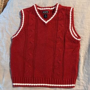 Red sweater vest, size 3T from The Children’s Place.